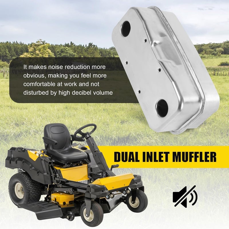 RALZAOTO 751-0616B 951-0616B Twin Inlet Exhaust Muffler Compatible with MTD Cub Cadet LT1018 LT1022 LT1024 RZT22 RZT42 RZT50 RZT54 RZT50KH Replace 951-0616 751-0616 - Image 4